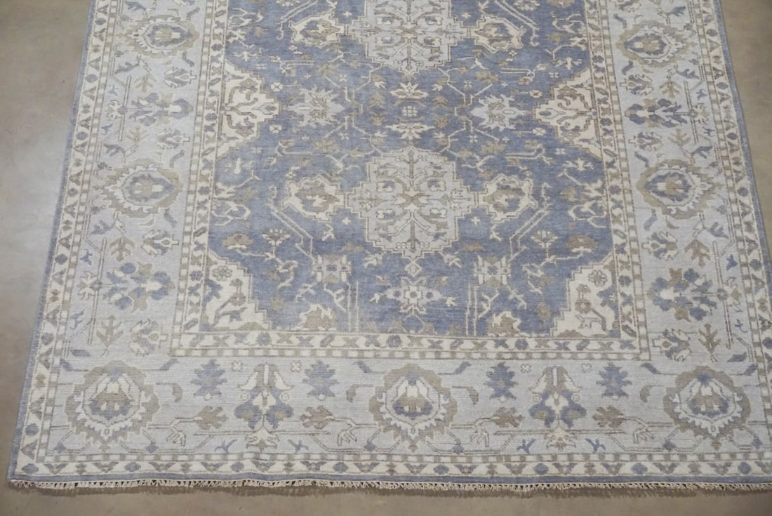 8X10 Gray Oushak Hand-Knotted Rug - 5
