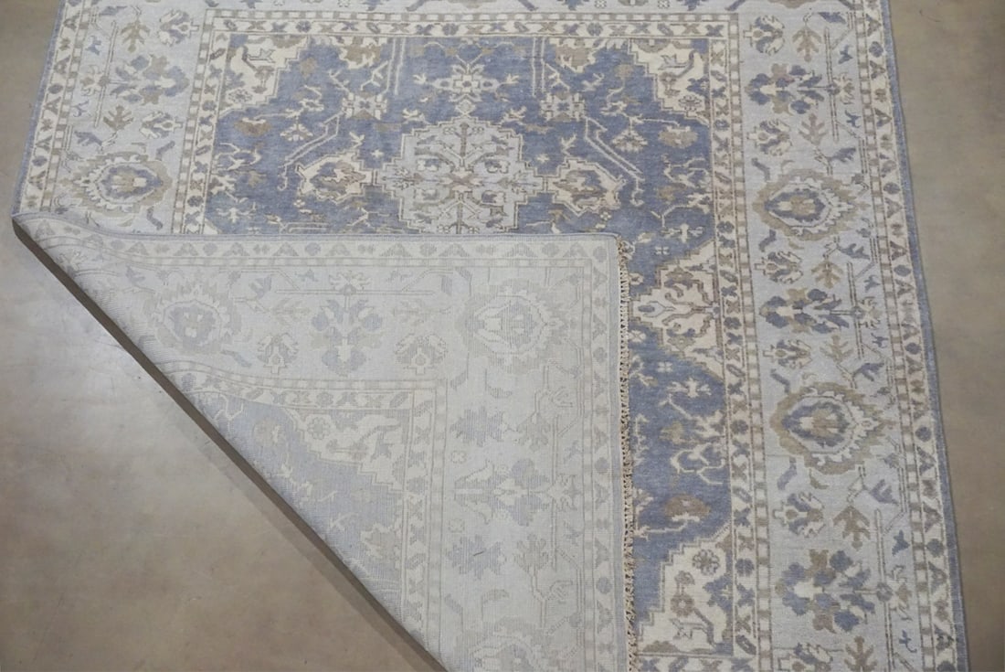 8X10 Gray Oushak Hand-Knotted Rug - 6