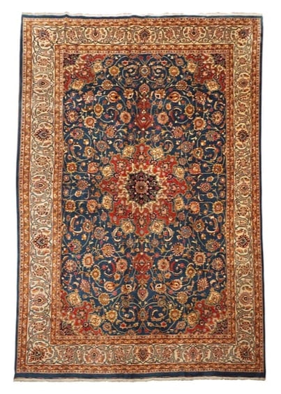 10X14 Fine Persian Isfahan Area Rug, circa 1960 (1 of 7)