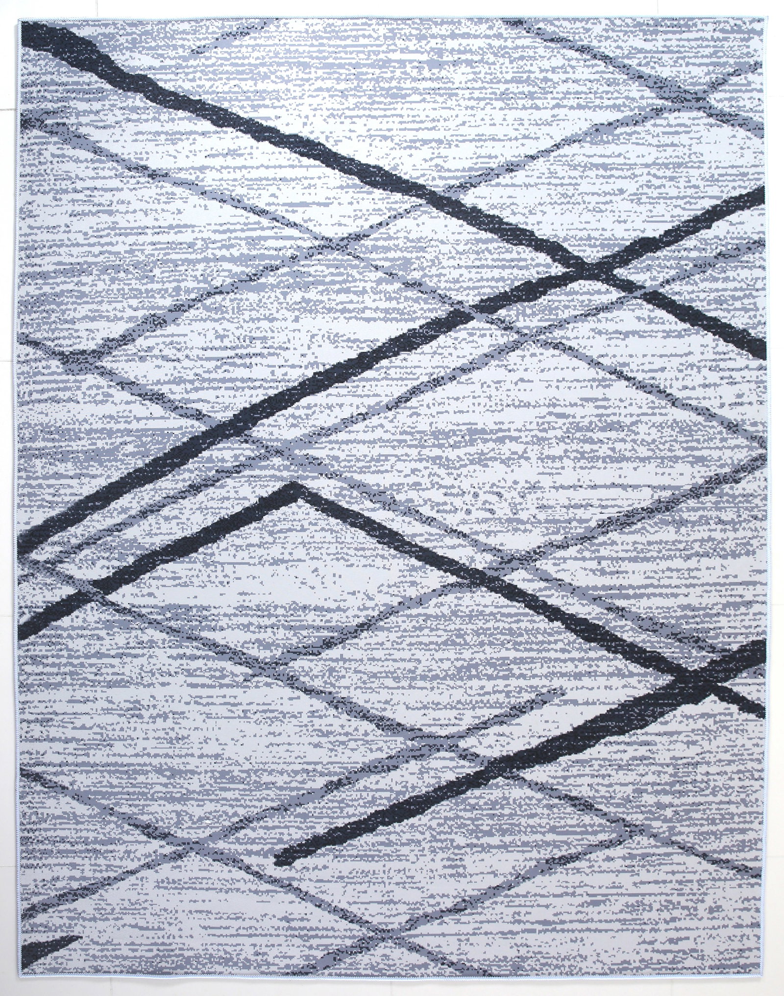 8X10 Modern Diamond Trellis Machine Washable Rug: Machine Washable Approximate Dimensions: 8' x 10' Origin: China Field Color: Multicolored Accent Colors: Ivory, Gray, Black SKU: 96.45-01.16.23-8X10-15-AN176
