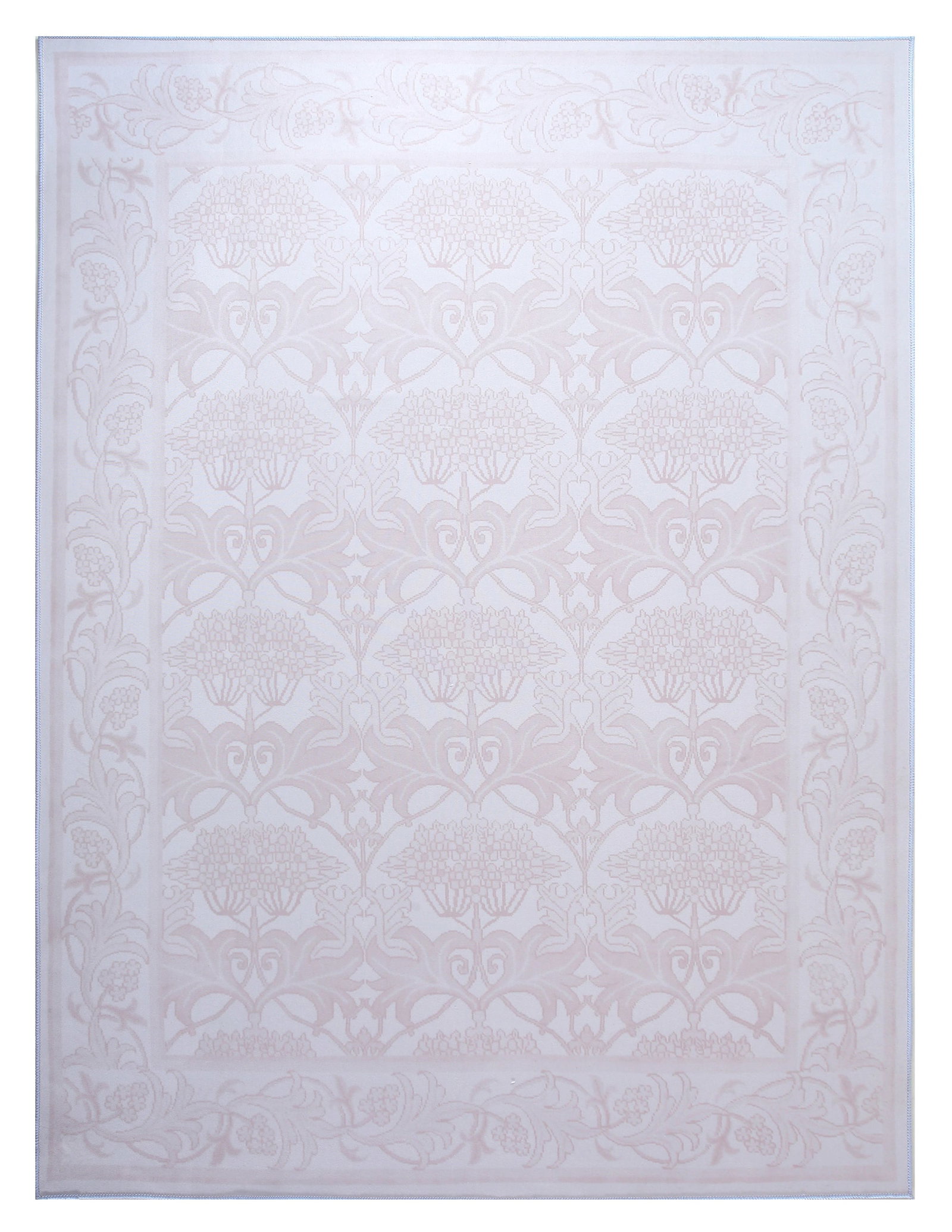 8X10 Brown William Morris Inspired Machine Washable Rug: Machine Washable Approximate Dimensions: 8' x 10' Origin: China Field Color: Ivory Border Color: Ivory Accent Colors: Light-Brown SKU: 96.63-01.16.23-8X10-15-AN194