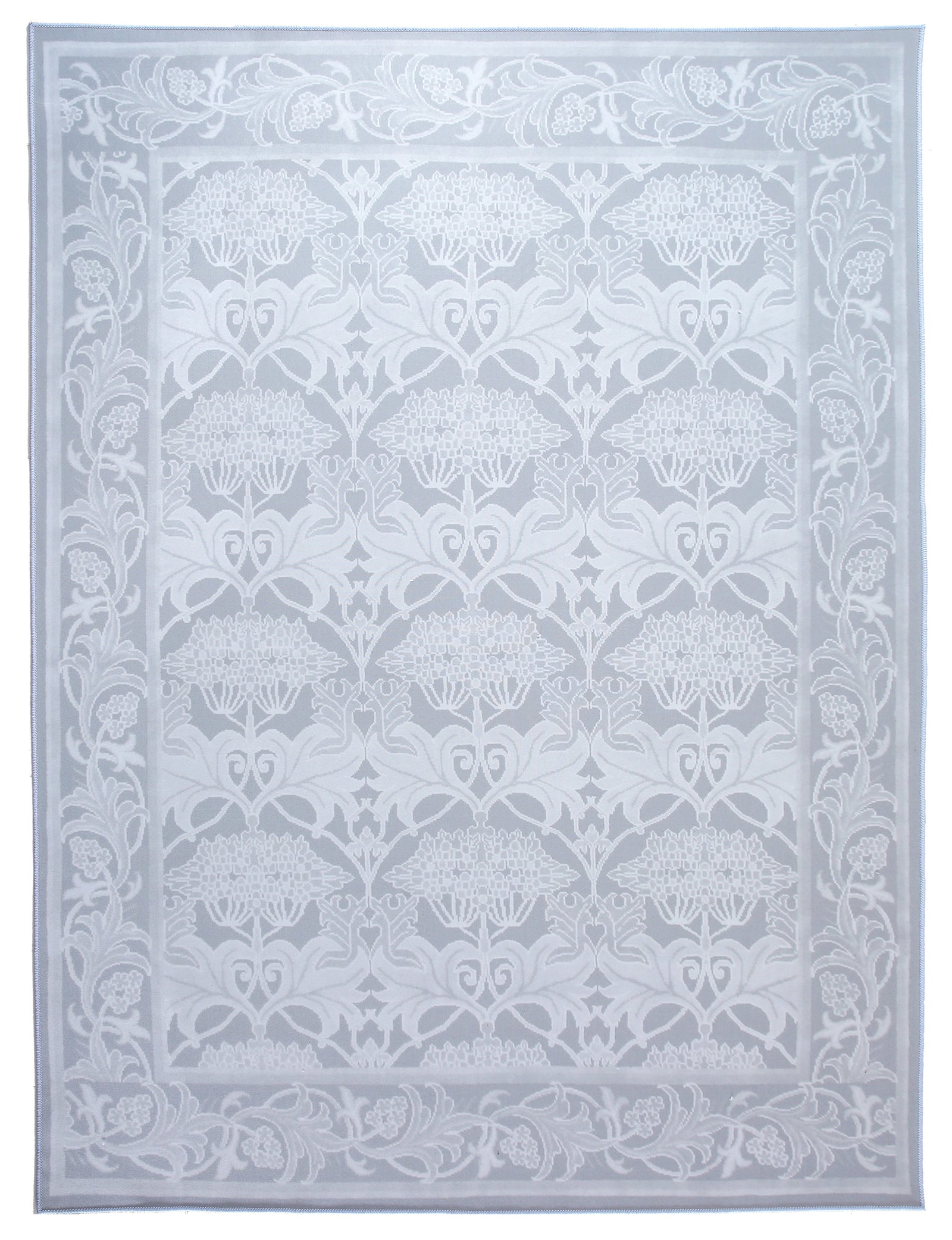 4X6 Gray William Morris Inspired Machine Washable Rug: Machine Washable Approximate Dimensions: 4' x 6' Origin: China Field Color: Gray Border Color: Gray Accent Colors: Light-Gray, Ivory SKU: 96.67-01.16.23-4X6-5-AN198