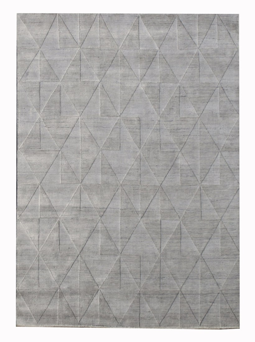 4X6 Silver Silk Modern Handmade Area Rug