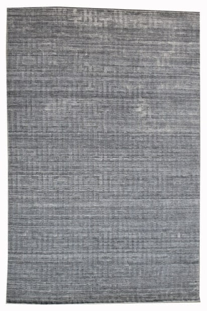 Gray Silk Modern Handmade Area Rug