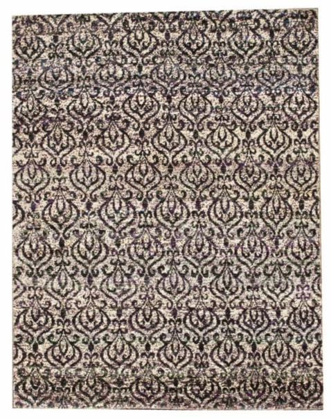 8X10 Modern Hand-Knotted Silk Area Rug: Hand-knotted silk pile on a cotton foundation. Dimensions: 7'11" x 9'11" Origin: India Field Color: Multicolored Accent Colors: Brown, Green, Purple, Teal SKU: 80.22-03.24.21-8X10-59-AK061-EAM