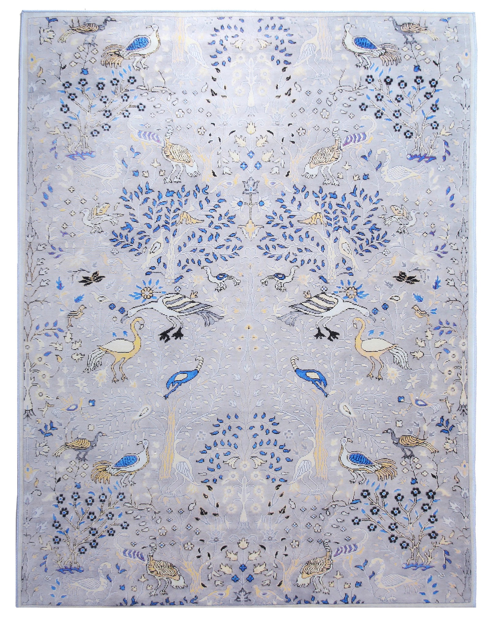 4X6 Modern Gray Bird Design Machine Washable Area Rug (1 of 4)