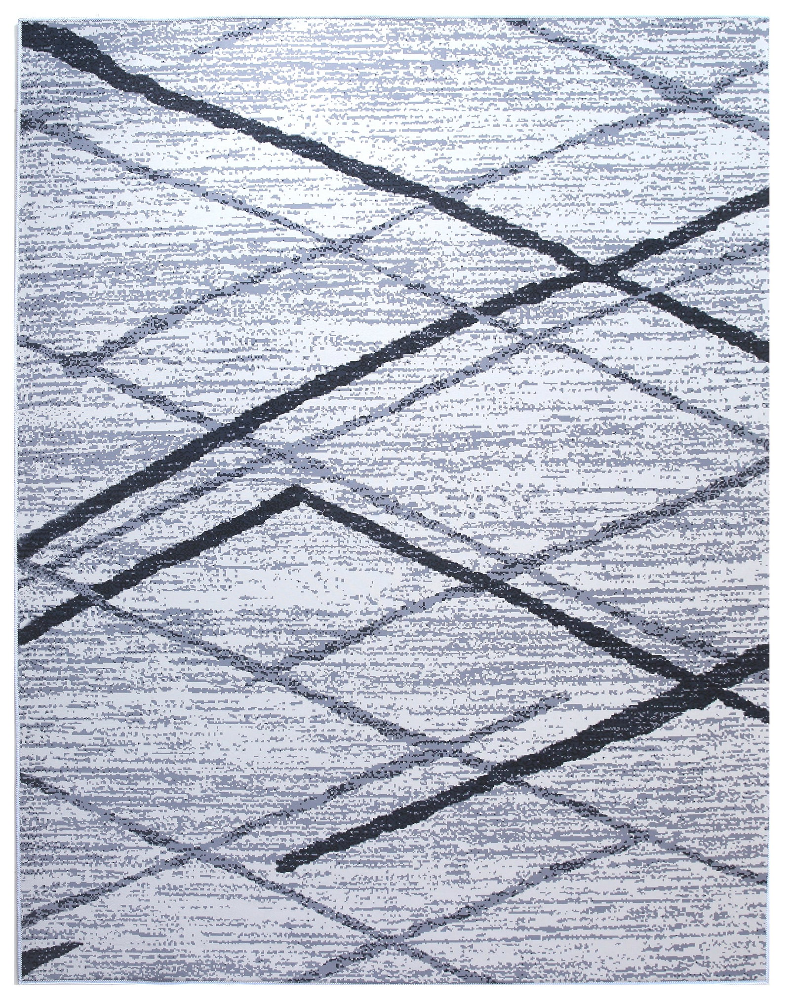 8X10 Modern Diamond Trellis Machine Washable Rug: Machine Washable Approximate Dimensions: 8' x 10' Origin: China Field Color: Multicolored Accent Colors: Ivory, Gray, Black SKU: 96.45-01.16.23-8X10-15-AN176