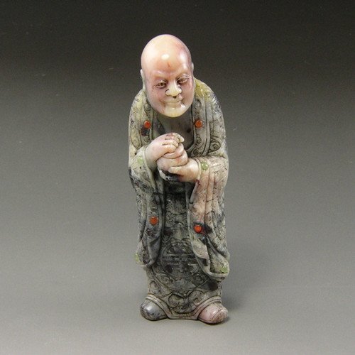 An Old Chinese Soapstone carving Luohan: An Old Chinese Soapstone carving Luohan , republic period , height : 9 CM