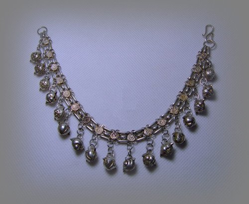 Old Chinese Silver Anklets: Old Chinese Pure Silver Anklets , early Republic Period