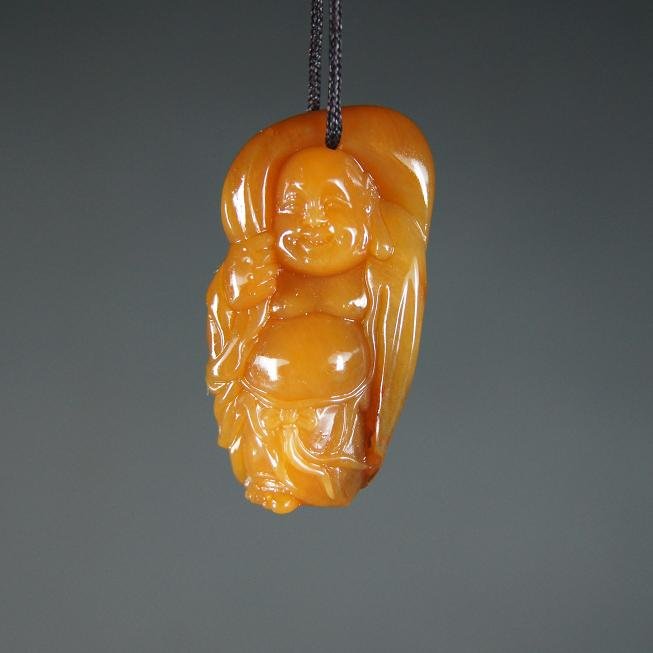 Tianhuang Soapstone Pendant: Tianhuang Soapstone Buddha Pendant ,size: 2.8 X 1.4 X 0.7 CM