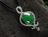 18K Certified Icy Jadeite Diamond Pendant