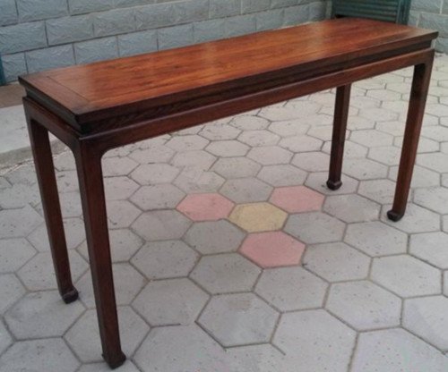 Precious Chinese Huanghuali Drawing Table: Chinese Hainan Island Huanghuali Drawing Table , pre 1990 , size: 143 X 82 X 42 CM