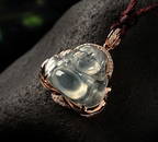 Chinese Certified 18K Diamond Jadeite Pendant