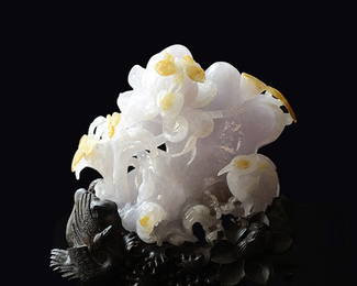 Extremely Fine Chinese  Icy Jadeite Carving