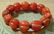 Old Chinese Red Agate Bead Bracelet - 2