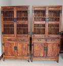 Pair of Vintage Chinese Hainan Huanghuali Cabinets