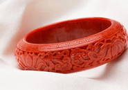 Rare Authentic Red Coral Bangle Bracelet