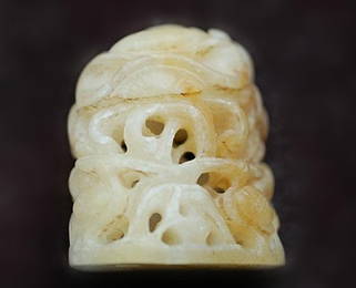 Old Fine Chinese White Jade Incense Burner Lid