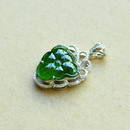 Fine Chinese 18K Diamond Inlaid Natural Jadeite Pendant