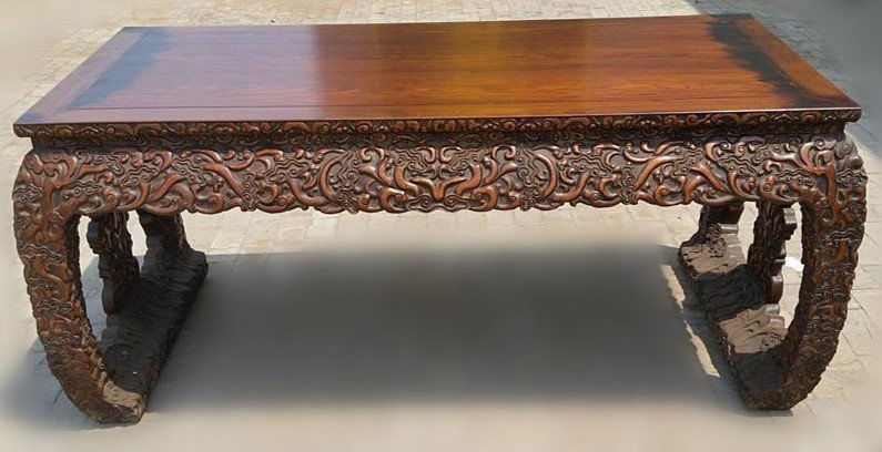 Fine Old Chinese Huanghuali Wood Carved Console Table (1 of 10)