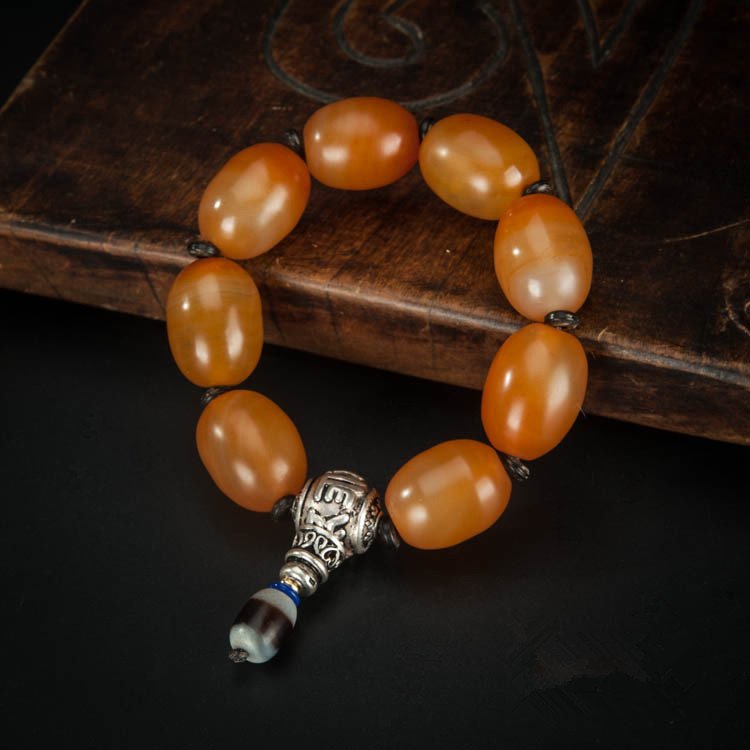 Fine Old Tibetan Celestial  Agate Bead Bracelet (1 of 5)