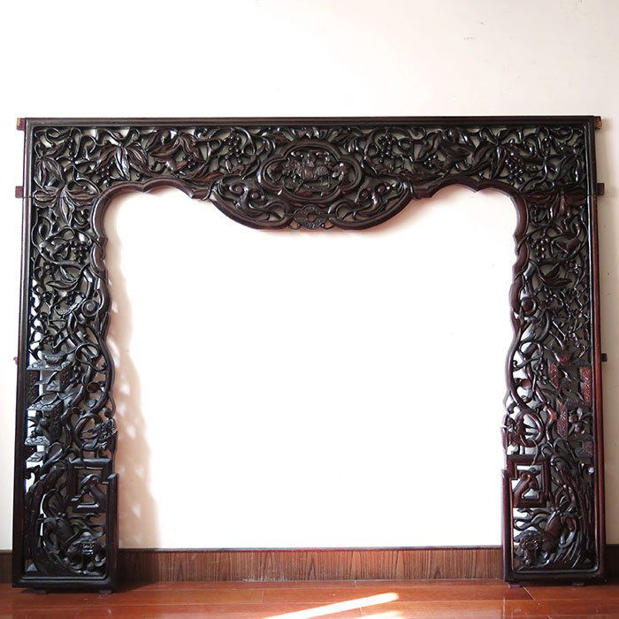 Antique Chinese Hardwood Carved Decoration Wall Panel (1 of 10)