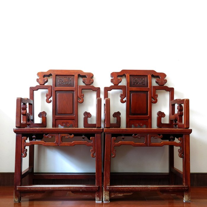 Antique Chinese Hardwood Arm Chairs (1 of 10)