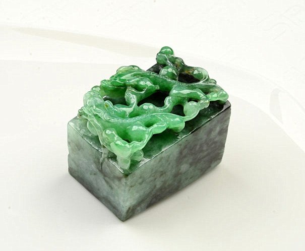 Fine Chinese Jadeite Carved Seal (1 of 6)
