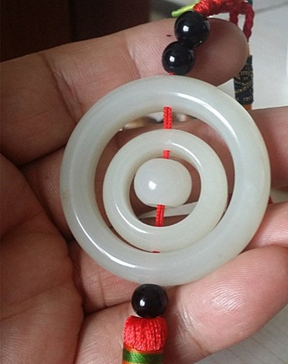 Fine Rare Old Chinese White Jade Carved Round Pendant (1 of 3)