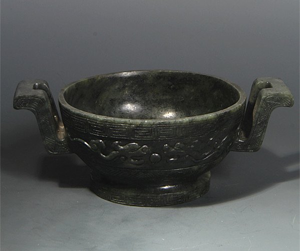 Fine Old Chinese Spinach Jade Carved Incense  Burner (1 of 5)