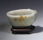 Rare Antique Chinese White Jade Carved  Dragon Cup