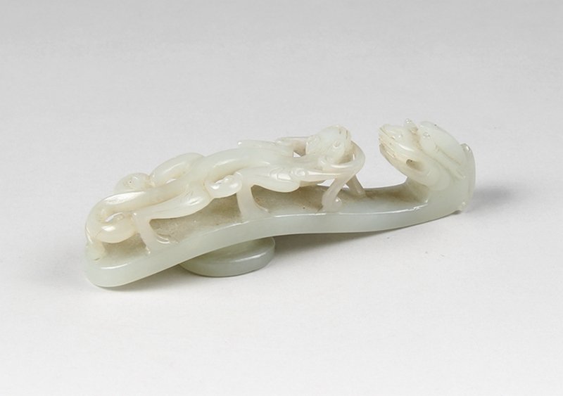 Fine Old Chinese White Jade Carved Dragon Hook (1 of 5)