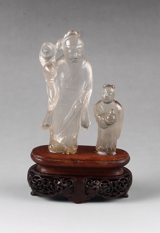 Fine Old Chinese Crystal Figure Carving (1 of 5)