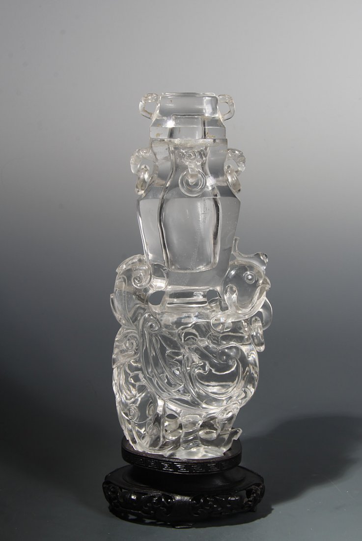 Fine Old Chinese Crystal Rock Heaven Cock  Vase (1 of 5)
