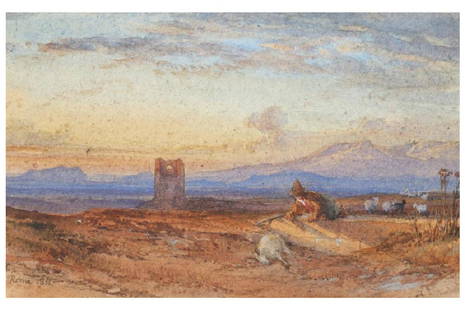 WILLIAM LEIGHTON LEITCH RI (BRITISH 1804-1883): WILLIAM LEIGHTON LEITCH RI (BRITISH 1804 - 1883) Roma Signed with monogram, titled and dated 1855 Watercolour 10.5 x 16.7 cm (4 1/4 x 6 3/4 in) Provenance: Moss Galleries, Brompton Road