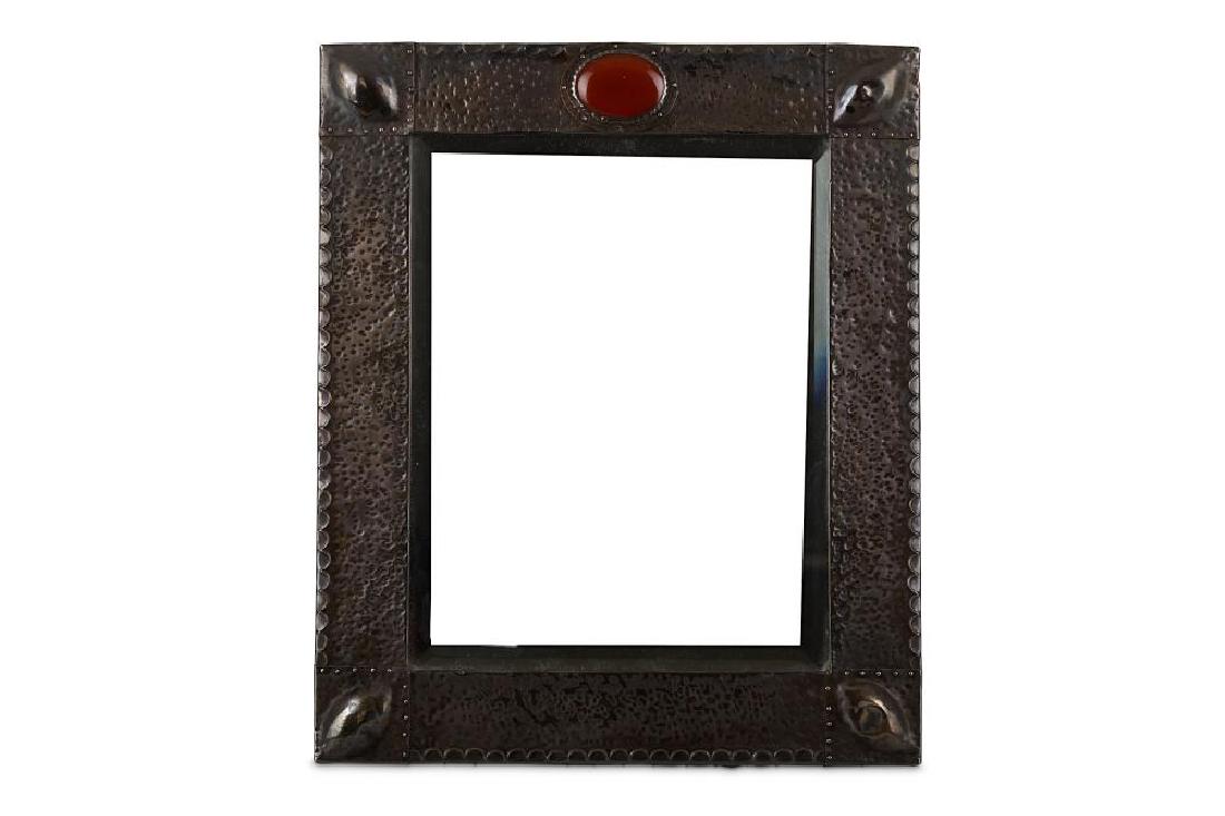 An Arts and Crafts pewter mounted easel back mirror, (1 of 1)