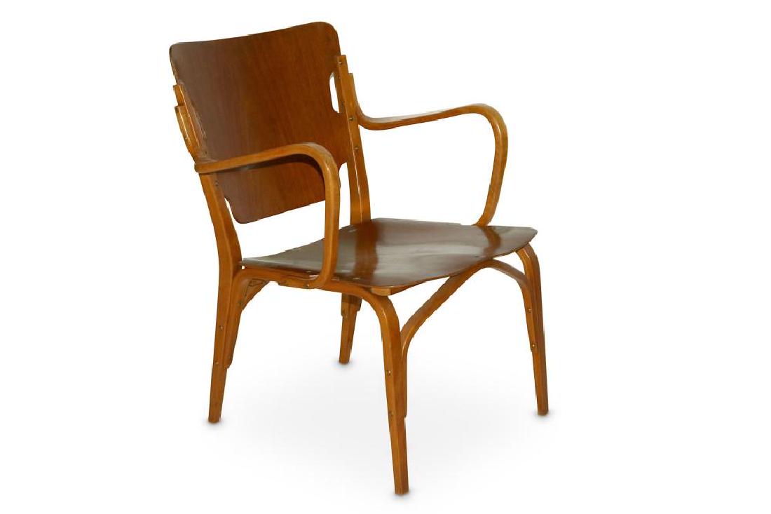 Carl Axel Acking for Svenska Mobelfarikerna - A rare': Carl Axel Acking for Svenska Mobelfarikerna - A rare 'Acking' bentwood chair, designed in 1944 for Svenska Mobelfarikerna of Bodafors, steam-bent beech and laminated plywood, unsigned, 81cm high, 64cm
