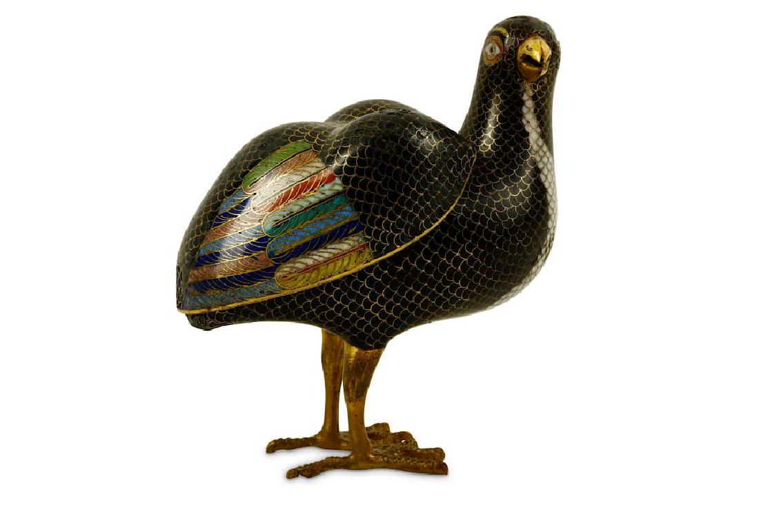 A Chinese cloisonne incense burner modelled in the form (1 of 1)