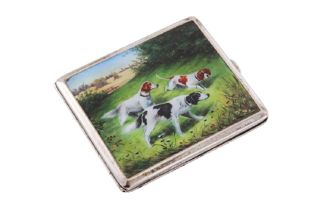 A continental unmarked silver and enamel cigarette (1 of 1)