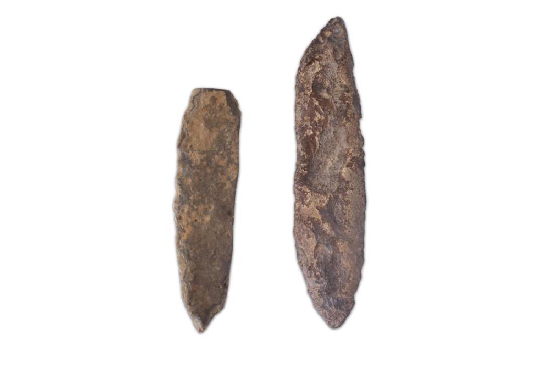 TWO EGYPTIAN PREDYNASTIC FLINT KNIVES Circa 5th 4th