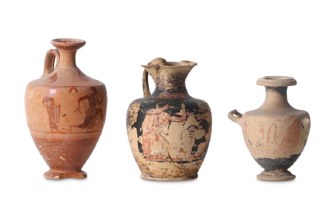 THREE PAINTED TERRACOTTA VESSELS Circa 4th Century B.C. (1 of 3)