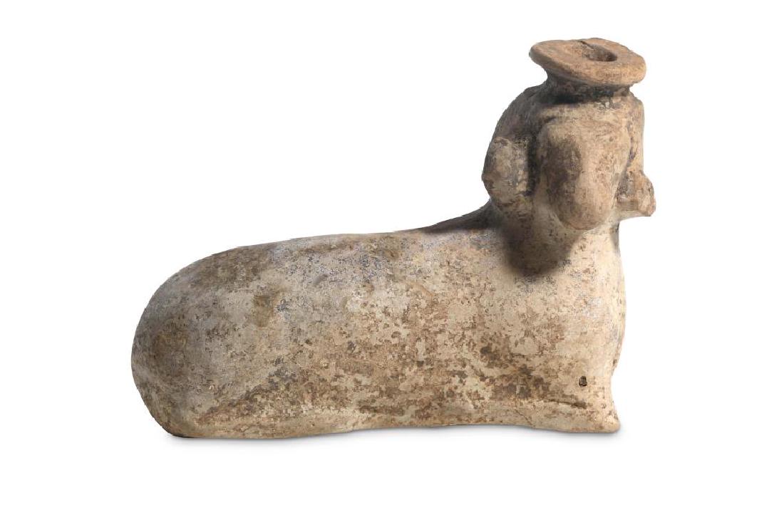 A GREEK TERRACOTTA RAM VESSEL Circa 4th - 1st Century (1 of 3)