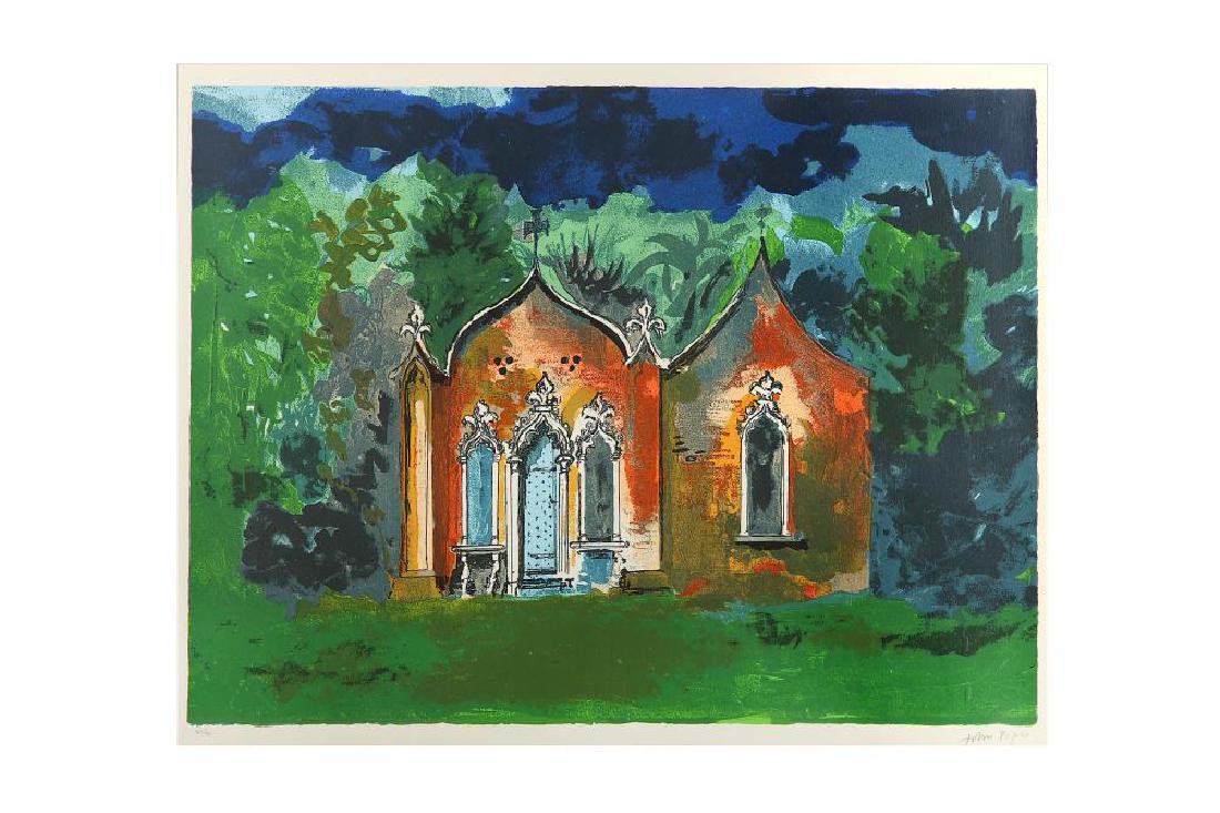 JOHN PIPER, C.H. (1903-1992): JOHN PIPER, C.H. (1903-1992) The red house, Painswick signed in pencil 'John Piper' (lower right), numbered '35/70' (lower left) seriegraph in colours Image: 17 3/4 x 23 1/2 in. (45.4 x 60.2 cm.) Lite