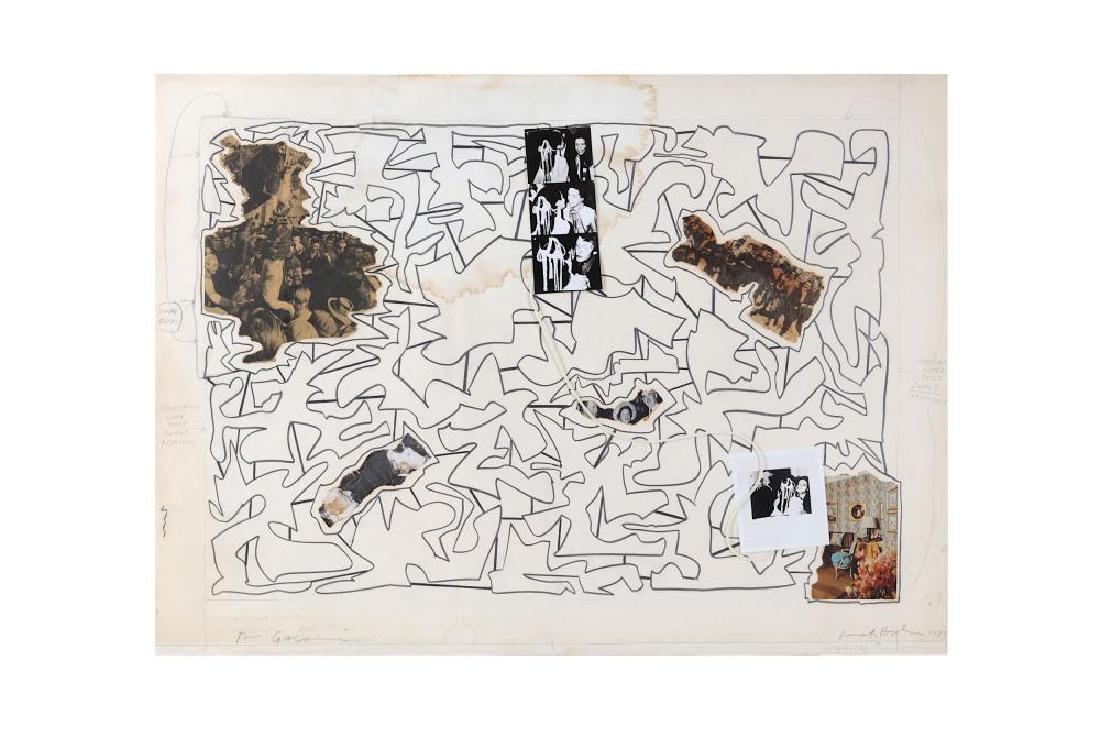 DEREK BOSHIER (B. 1937): DEREK BOSHIER (B. 1937) Untitled signed and dated 'Derek Boshier 1973' (lower right), with further inscriptions (along the sides) pencil and collage 22 3/4 x 31 1/2 in. (58 x 80 cm.) This is a prepara