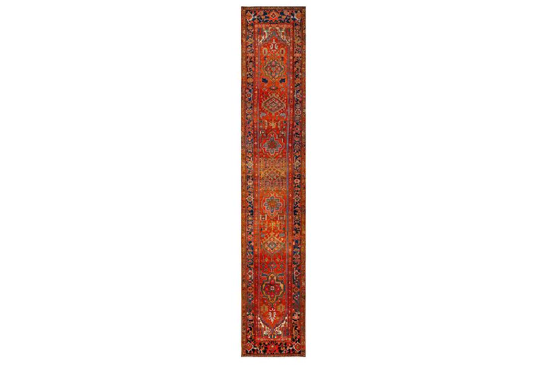 AN ANTIQUE HERIZ RUNNER, NORTH-WEST PERSIA approx: (1 of 7)