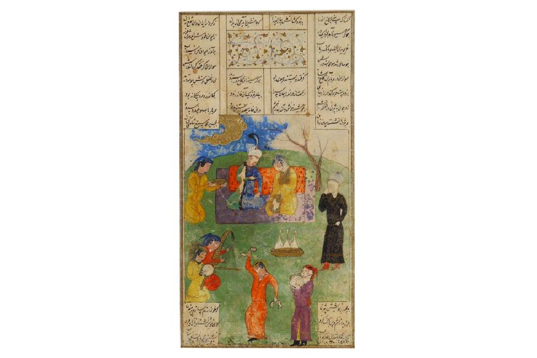 FIVE FOLIOS FROM THE SHAHNAMA AND A CALLIGRAPHIC: FIVE FOLIOS FROM THE SHAHNAMA AND A CALLIGRAPHIC COMPOSITION Herat, Afghanistan, late 15th century Persian manuscript on paper, the Timurid - Turcoman folios in nasta'liq script, including sections
