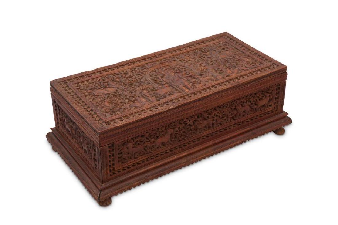 A CARVED SANDALWOOD BOX Southern India, late 19th (1 of 6)