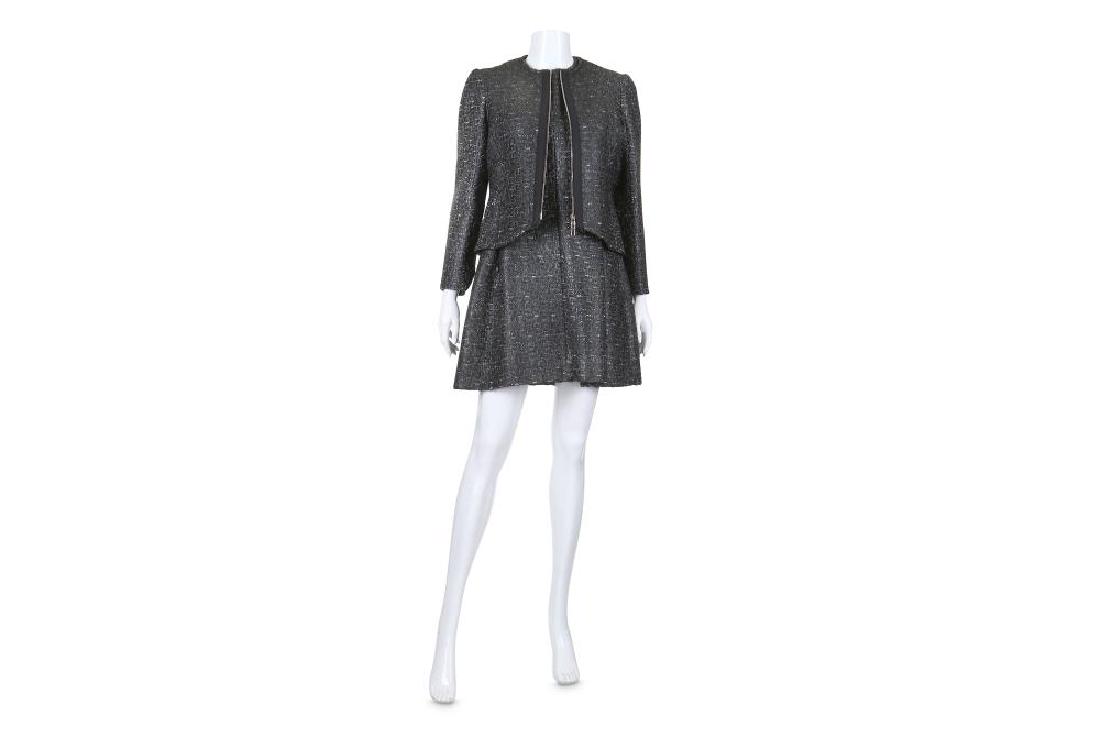 Christian Dior Black Coated Tweed Suit Dress, fitted (1 of 9)