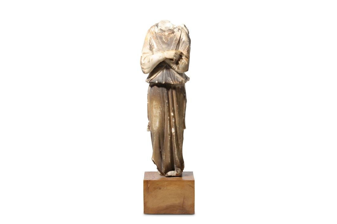 A SIENESE MARBLE FIGURE OF AN ANGEL, PROBABLY 15TH (1 of 8)