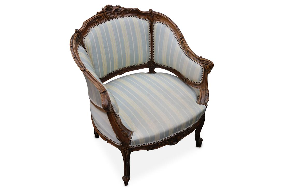 A French carved walnut tub chair (1 of 1)